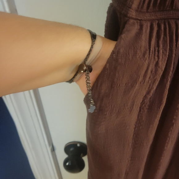 TORRID 2x Midi Textured Tiered Cotton Sun Dress Plus Size Brown - Picture 7 of 11